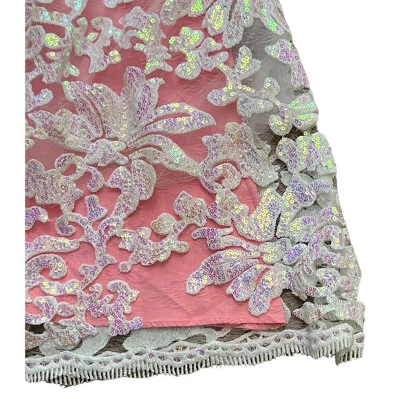 $140 Halabaloo 8 Dress Pink Satin White Tulle Sequins Party Wedding Guest Party - Picture 3 of 6